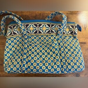 Stylish Blue and Yellow Patterned Tote Bag